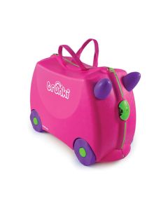 Valiza pentru copii Ride-On Trixie Trunki, Roz, 46 cm