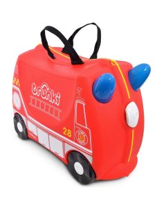 Valiza pentru copii Ride-On Masina de Pompieri Trunki, Rosu, 46 cm