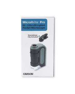 Microscop de buzunar cu LED, Carson, marire 60-120x, cu adaptor pentru smartphone, MicroBrite