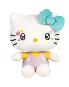 Jucarie de plus, Famosa, Hello Kitty In Your Eyes, cu salopeta lila, 22 cm