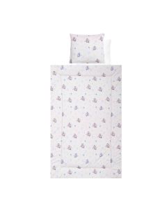 Set lenjerie pat 4 piese, Lorelli, din bumbac ranforce, Blue Aeroplane