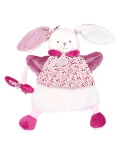 Jucarie de plus, Doudou, Iepuras marioneta, 28 cm, Roz