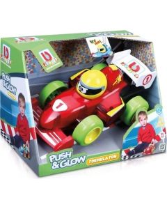 Masina de curse Bburago Junior, Formula Fun Push And Glow, Rosu
