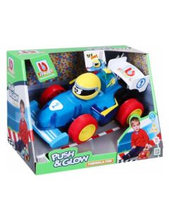 Masina de curse Bburago Junior, Formula Fun Push And Glow, Blue