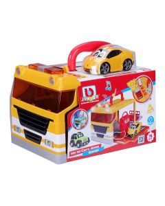 Primul meu garaj portabil in forma de camion, Bburago Junior, Galben
