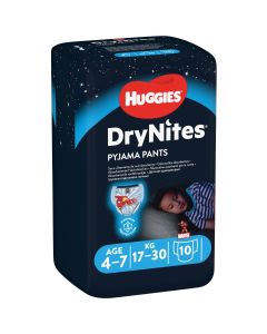 Scutece Huggies DryNites Conv, 4-7 ani, Boy, 10 buc, 17-30 kg