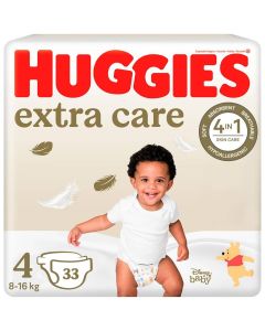 Scutece Huggies, Extra Care Jumbo, Nr 4, 8-16 kg, 33 buc