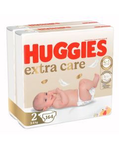 Scutece Huggies, Extra Care Mega, Nr 2, 3-6 kg, 164 buc