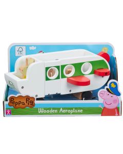Set figurina cu avion din lemn, Peppa Pig