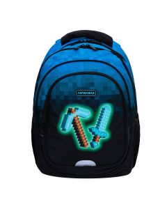 Ghiozdan cu 3 compartimente, AstraBag, Blue Pixel