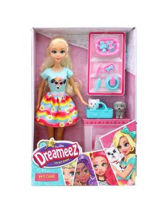 Set de joaca cu papusa si animalute, Dreameez, Pet Care