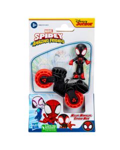 Set figurina cu motocicleta, Spidey and his Amazing Friends, Miles Morales, F4002