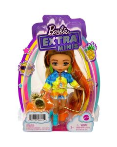 Papusa Barbie cu par lung si accesorii, Extra Minis, HHF81