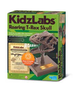 Jucarie interactiva 4M, Craniu de T-Rex cu sunete, KidzLabs