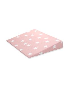 Perna inclinata antisufocare, Lorelli Air Comfort, 60 X 45 X 9 cm, husa detasabila si lavabila, Pale Blush Stars