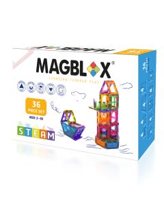 Set magnetic de constructie, Magblox, 36 piese