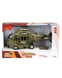Elicopter de armata cu lumini si sunete, Maxx Wheels, 1:16, Verde
