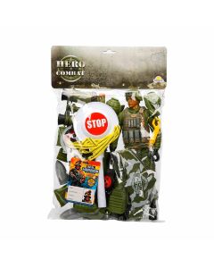 Set de joaca cu soldat si accesorii, Hero Combat, Casca verde
