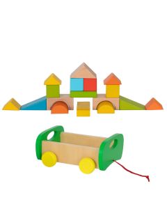Jucarie de tras din lemn, Cuburi de construit