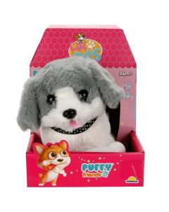 Jucarie de plus interactiva, Puffy Friends, Catelus, Gri
