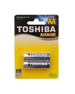 Set 2 baterii alcaline Toshiba, R6, Blu Line, AA