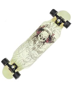 Longboard Action One, ABEC-7 PU, Aluminiu, 100 kg, 79 x 20 cm, Multicolor Angry Skull