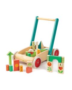 Antemergator cu cuburi, din lemn Tender Leaf Toys, 29 piese